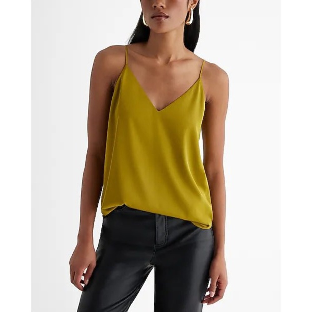 Express Olive Green Satin Camisole
